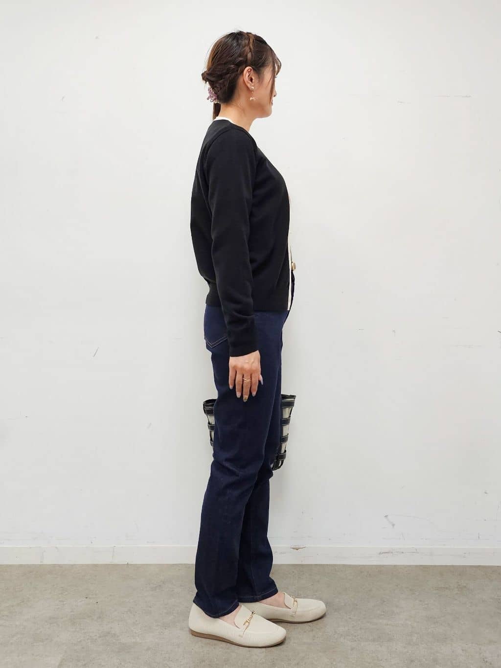 ゆゆさんの「SHOO･LA･RUE｜【洗濯機可/S-LL/アンサンブル可】結局、シンプル クルーネックニット」を使ったコーディネート