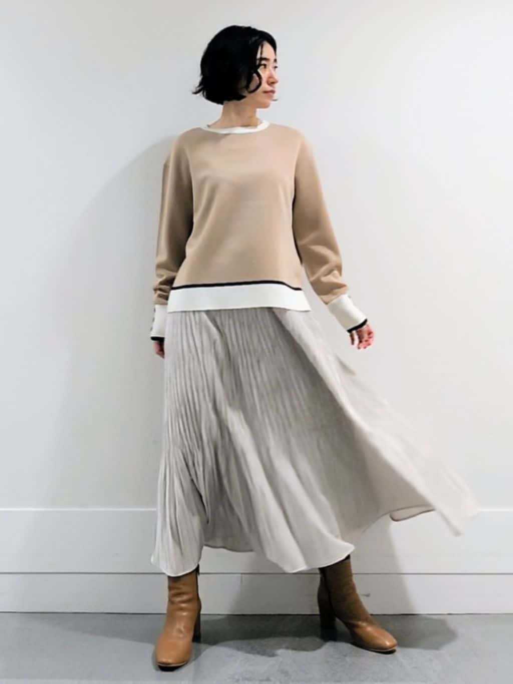 ミズタさんの「UNTITLED｜【アンサンブル可/洗える】ウールミラノリブニット」を使ったコーディネート