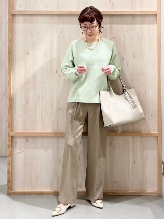 nakoさんの「THE SHOP TK｜【S-XLサイズ/選べる6色】どこから見ても美しい ガーターニット/洗濯機OK」を使ったコーディネート