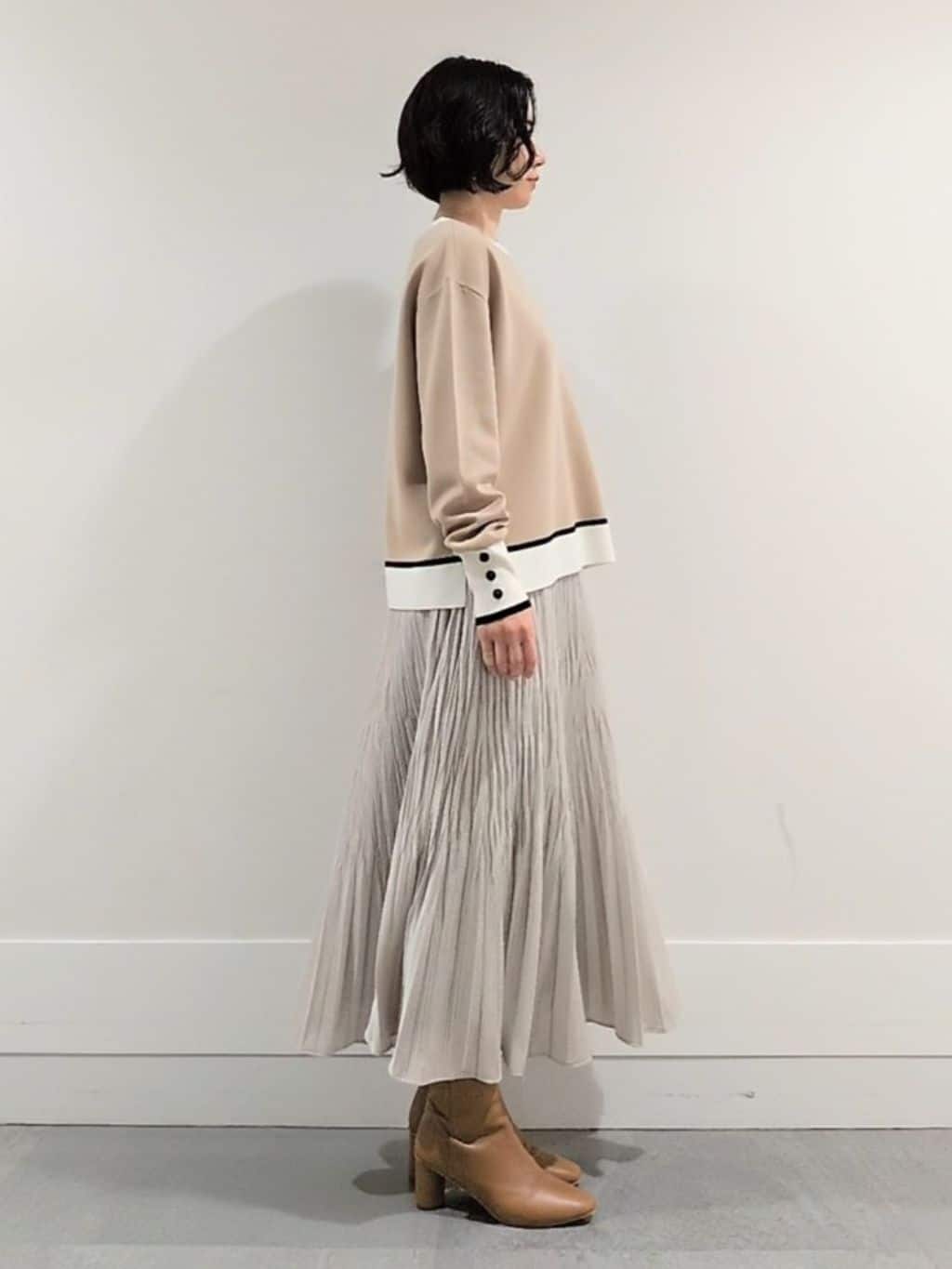 ミズタさんの「UNTITLED｜【アンサンブル可/洗える】ウールミラノリブニット」を使ったコーディネート