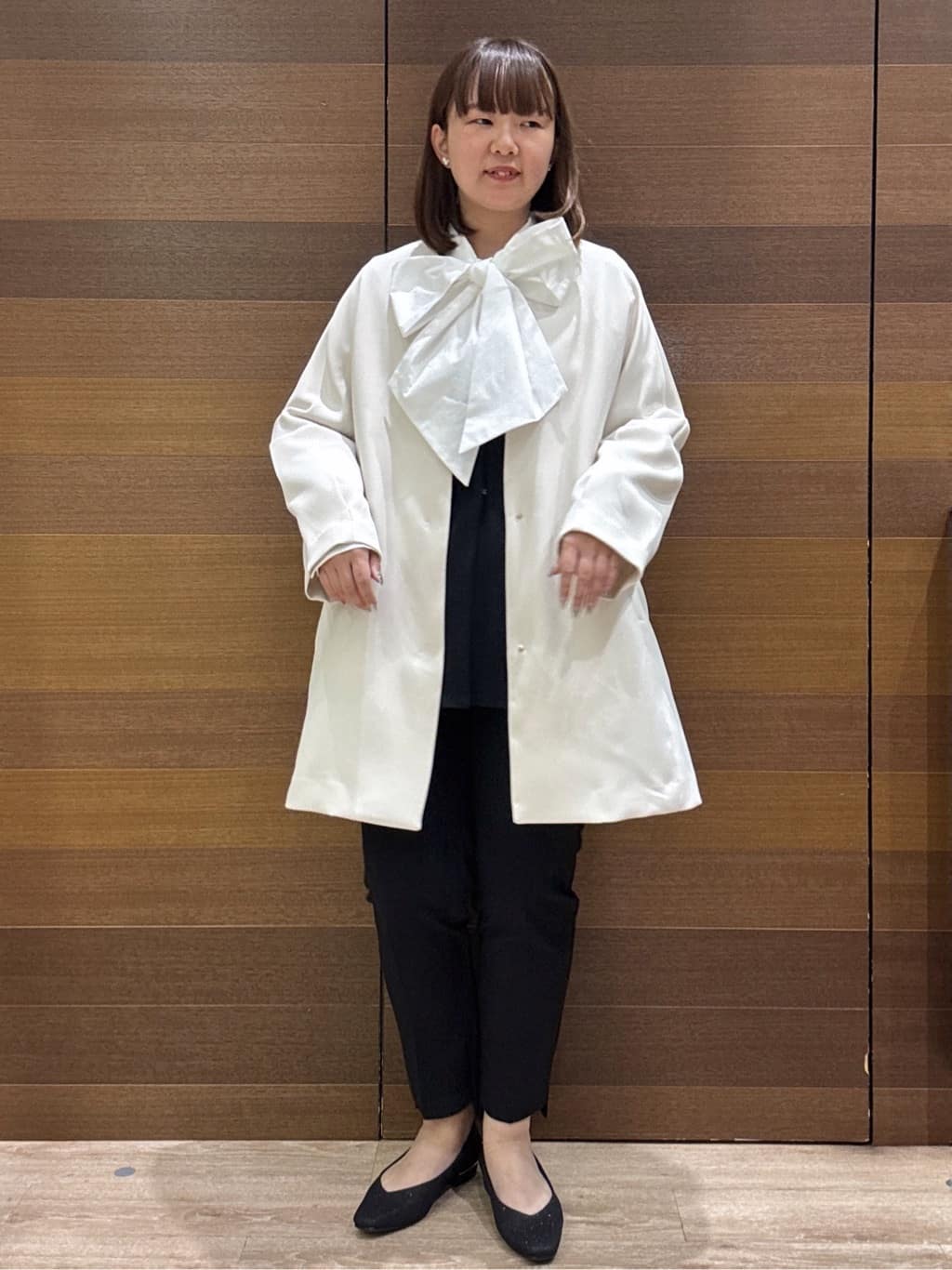 yumeさんの「OPAQUE.CLIP｜フォルムスリーブミドルコート【洗濯機OK】」を使ったコーディネート