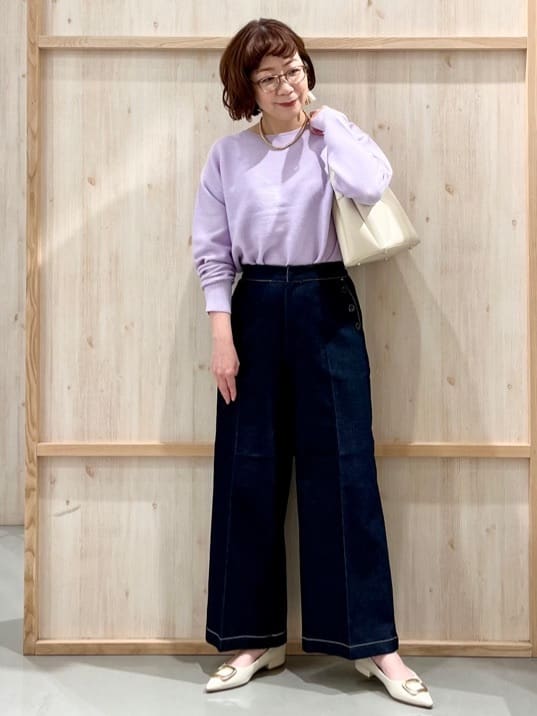 nakoさんの「THE SHOP TK｜【S-XLサイズ/選べる6色】どこから見ても美しい ガーターニット/洗濯機OK」を使ったコーディネート