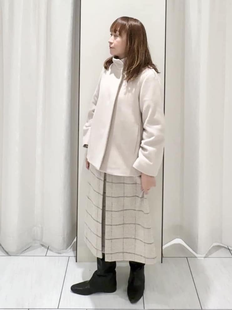 ʏᴜᴋɪᴋᴏさんの「UNTITLED｜【着回しが効く／オンオフアウター】ウールショートコート」を使ったコーディネート