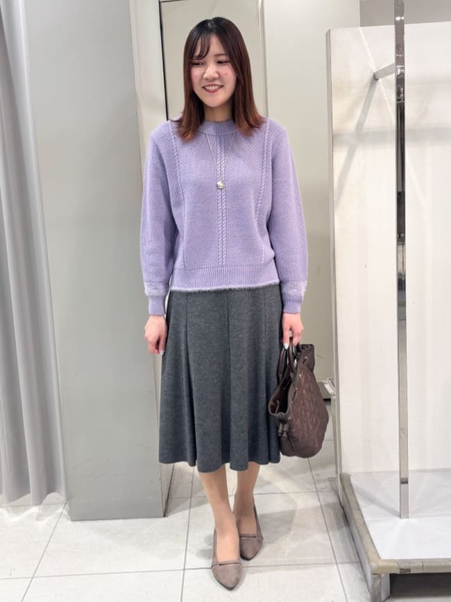 yuiさんの「Reflect｜【ほんのりラメ感◎】ケーブル柄ニット」を使ったコーディネート
