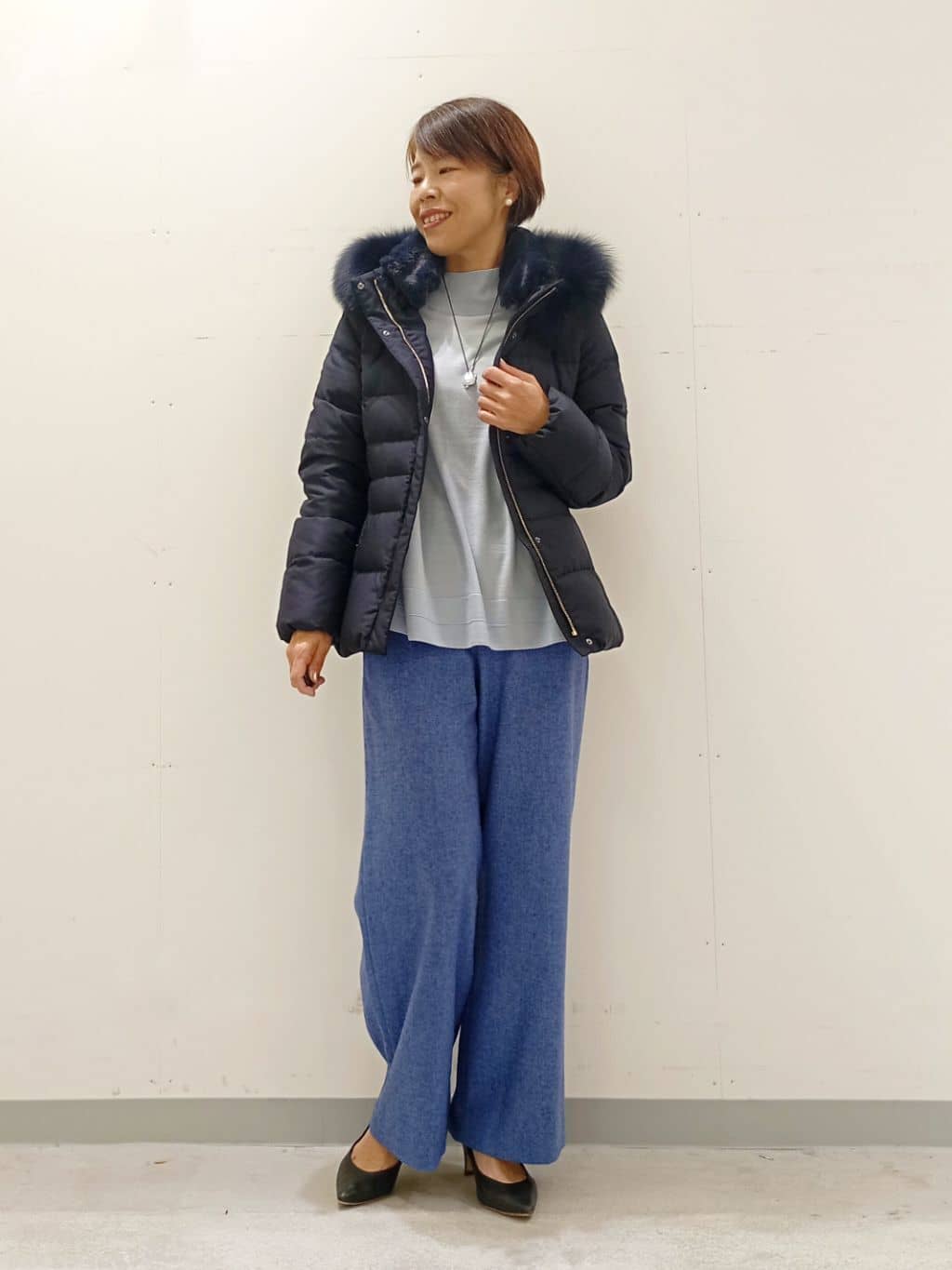 Kさんの「INDIVI｜【洗える／毛玉になりにくい】エクストラファインウール ハイネックニット」を使ったコーディネート