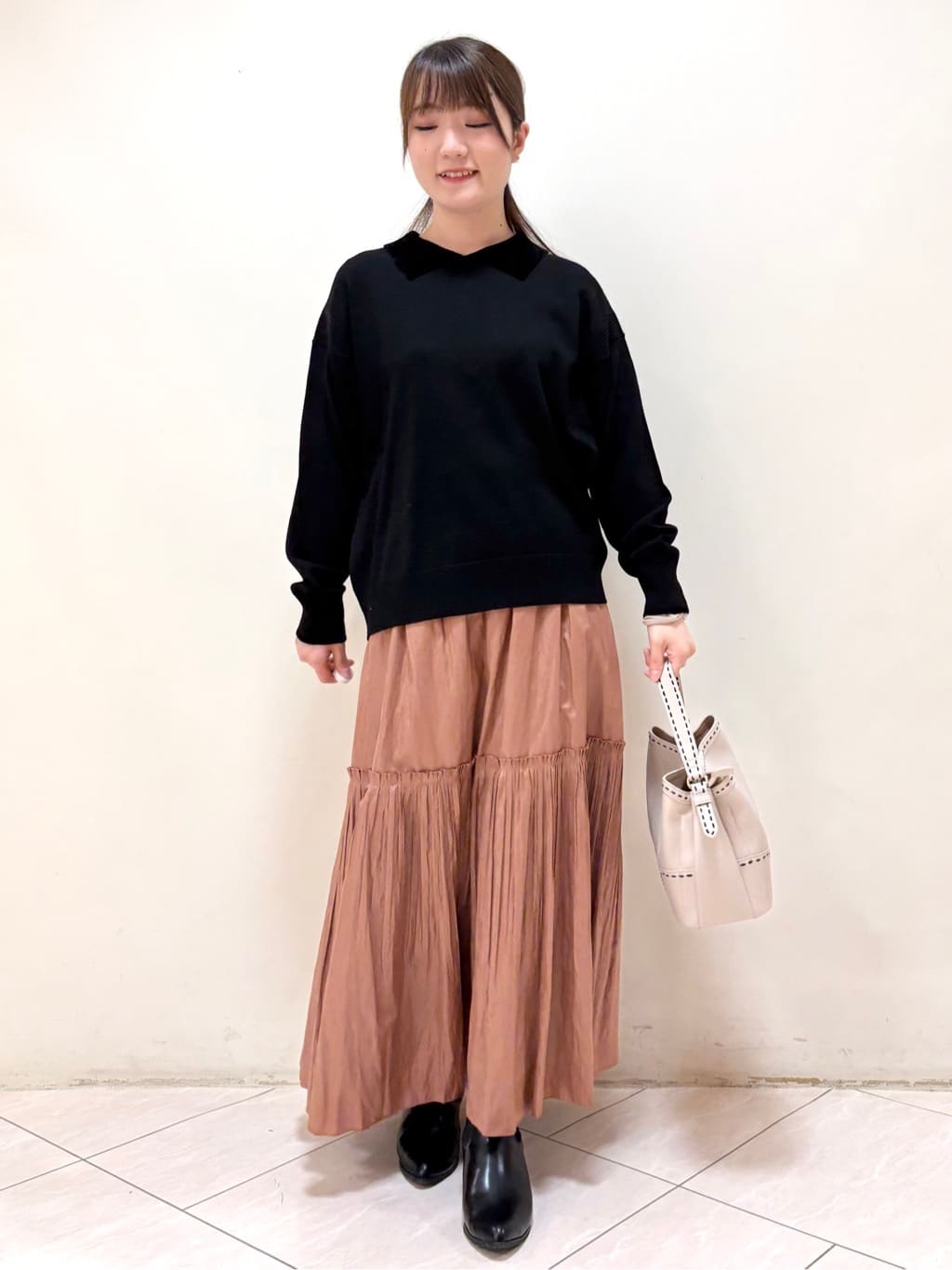 mikiさんの「Reflect｜【腰周りすっきり◎】プリーツギャザースカート」を使ったコーディネート