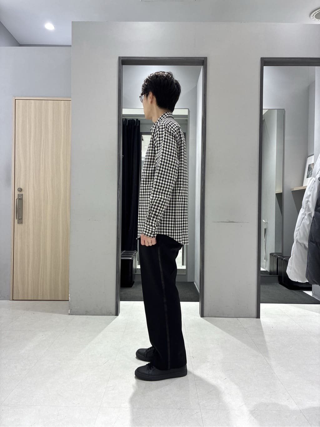 わいずみさんの「TAKEO KIKUCHI｜畦編みチェック プルオーバーニット」を使ったコーディネート