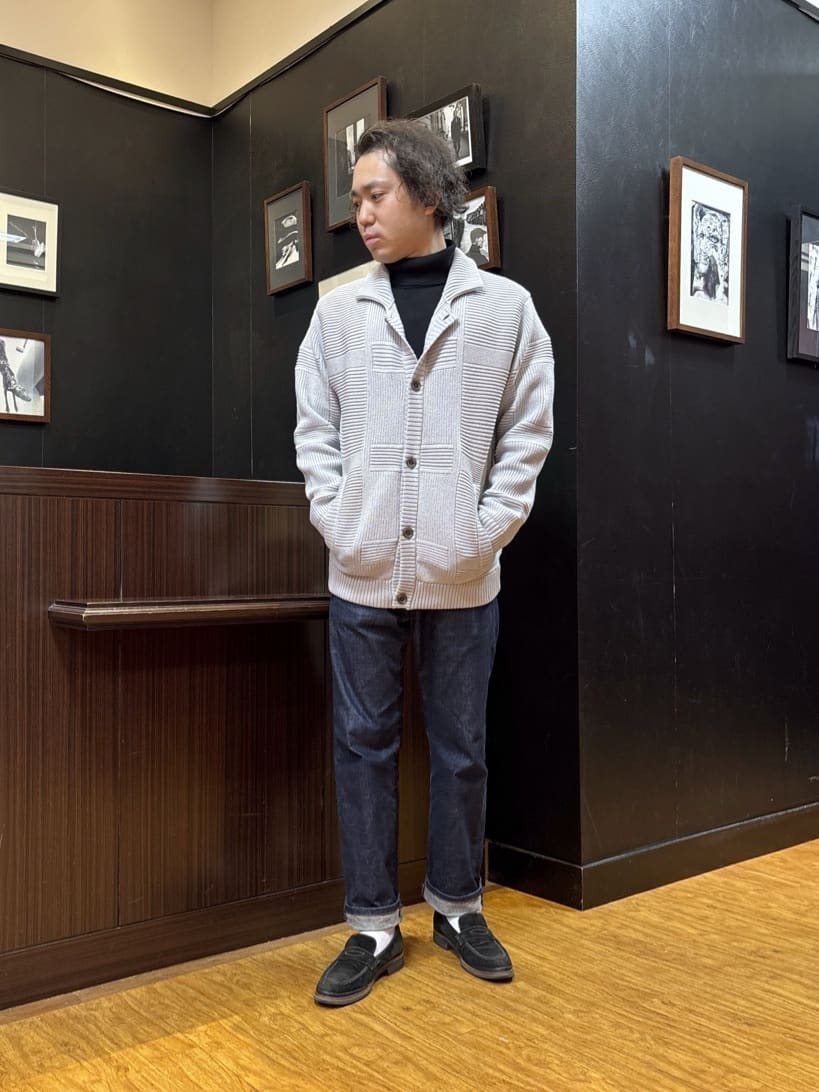 KEIさんの「TAKEO KIKUCHI｜畦編みチェック ニットカーディガン」を使ったコーディネート