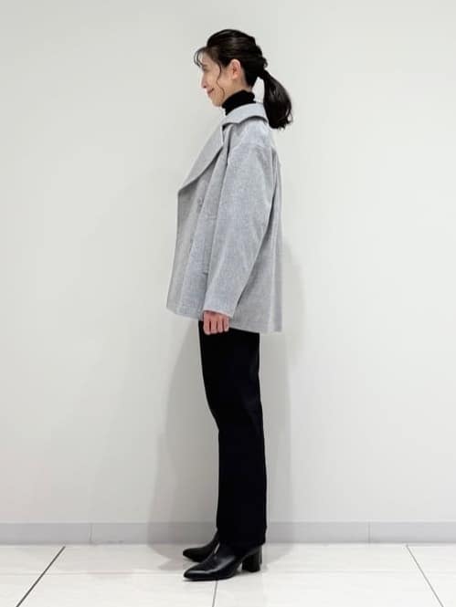 kayoさんの「INDIVI｜【軽やか／ゆったり】ウール混ショートトレンチコート」を使ったコーディネート