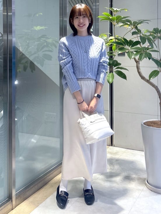 yukaさんの「UNTITLED｜【洗える】スポンディッシュ ケーブル柄ニット」を使ったコーディネート