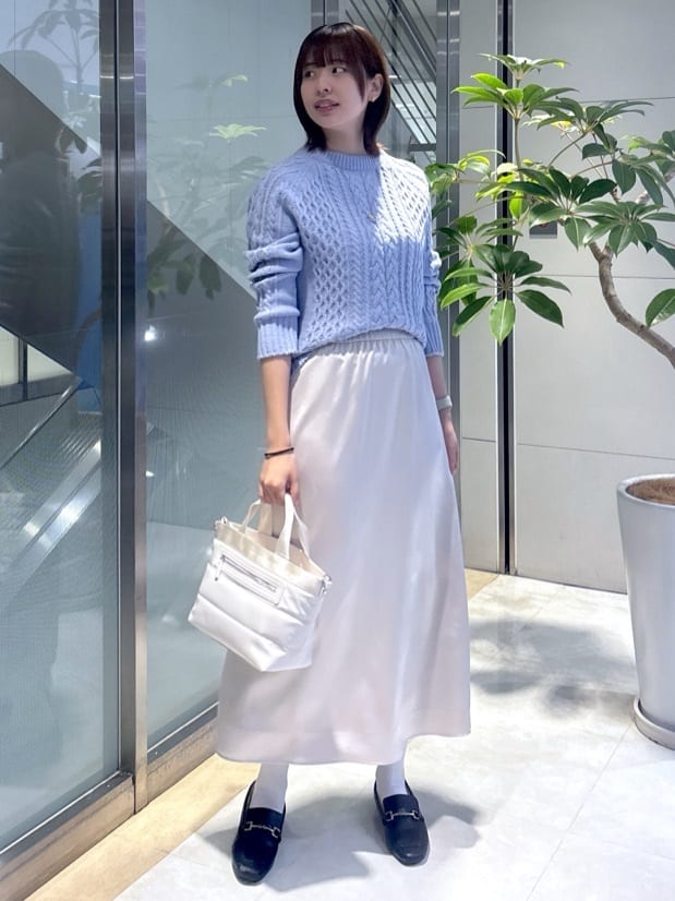 yukaさんの「UNTITLED｜【洗える】スポンディッシュ ケーブル柄ニット」を使ったコーディネート
