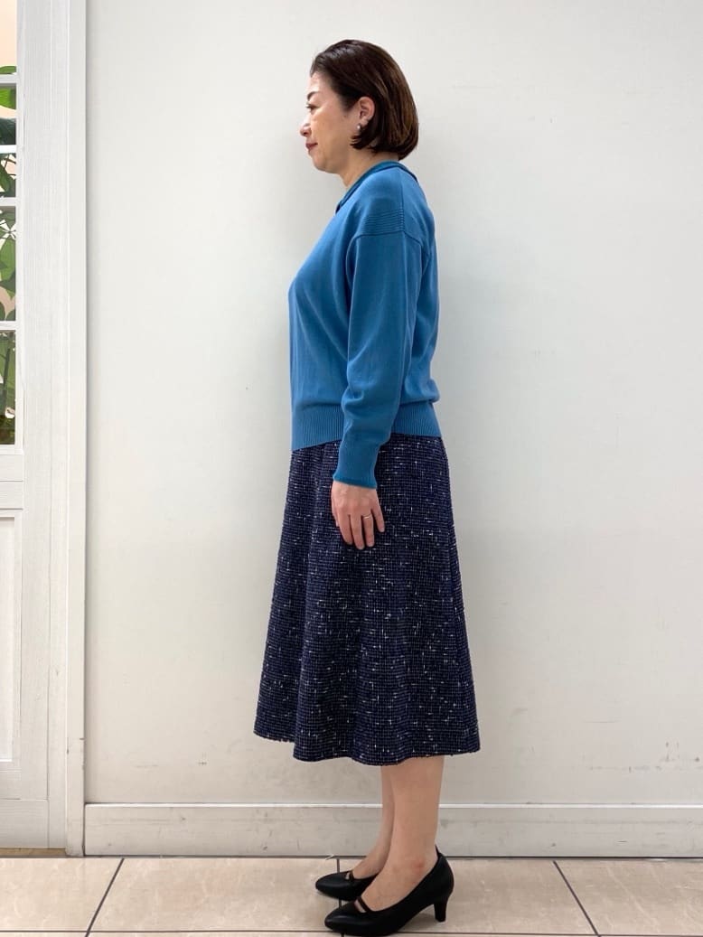 ksmさんの「Reflect｜【広がりすぎない／美シルエット◎】ツイードフレアスカート」を使ったコーディネート