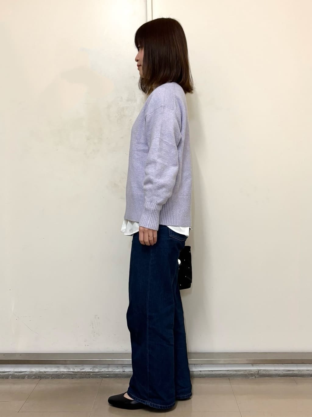 やまさんの「OPAQUE.CLIP｜選べる2丈 ハイネックカラーミックスラメニット【洗濯機OK】」を使ったコーディネート