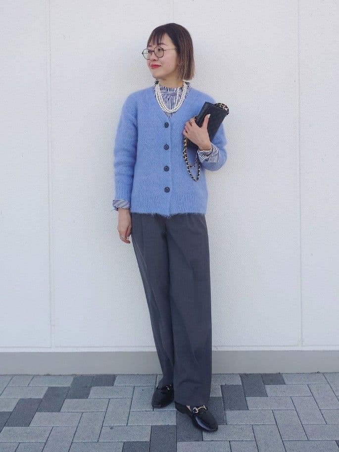 MUTSUKOさんの「UNTITLED｜【ゆったり】アルパカ混シャギー カーディガン」を使ったコーディネート