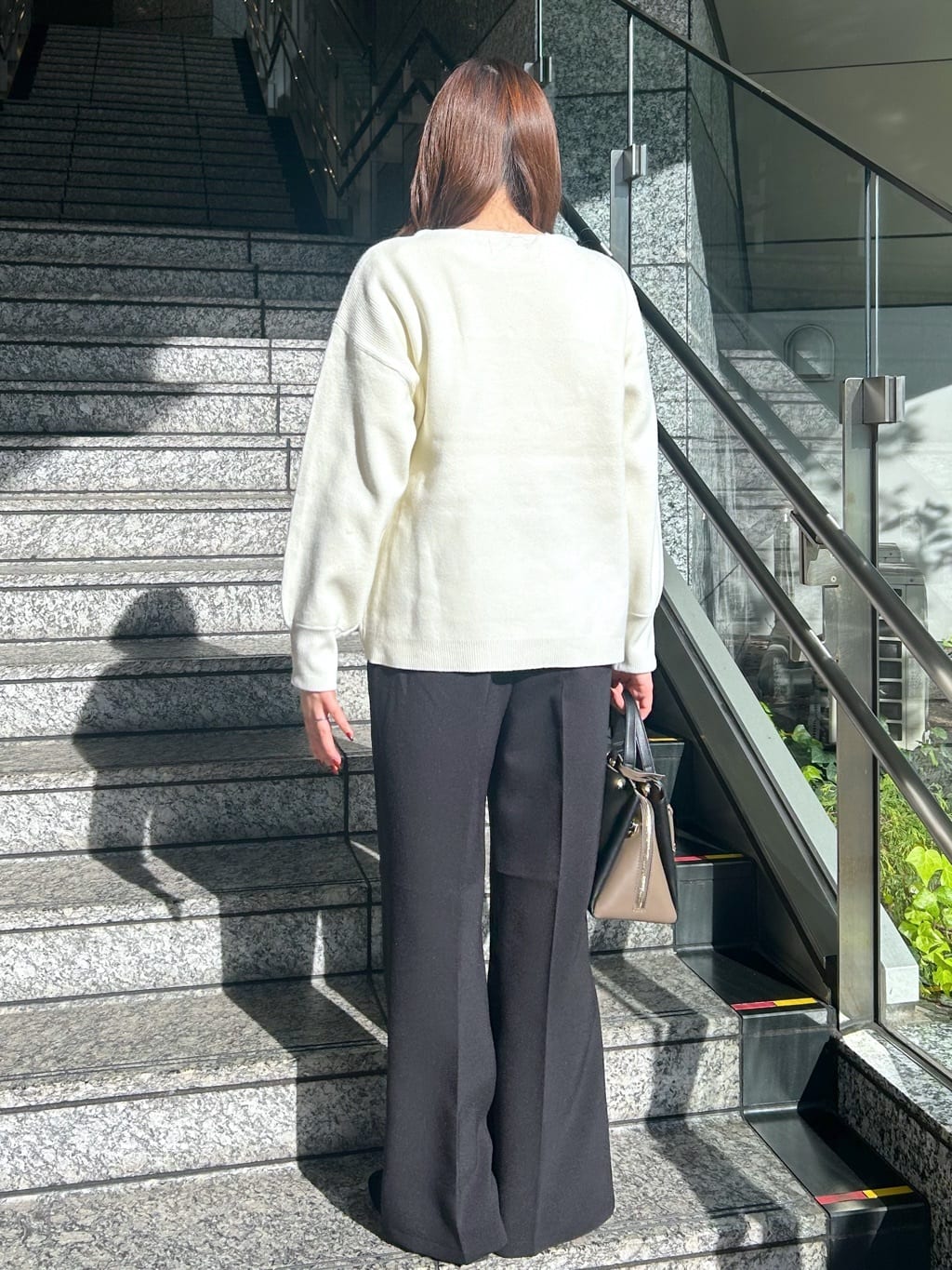 Risaさんの「OPAQUE.CLIP｜サイド編地切替ニットトップス／セットアップ対応【洗濯機OK】」を使ったコーディネート
