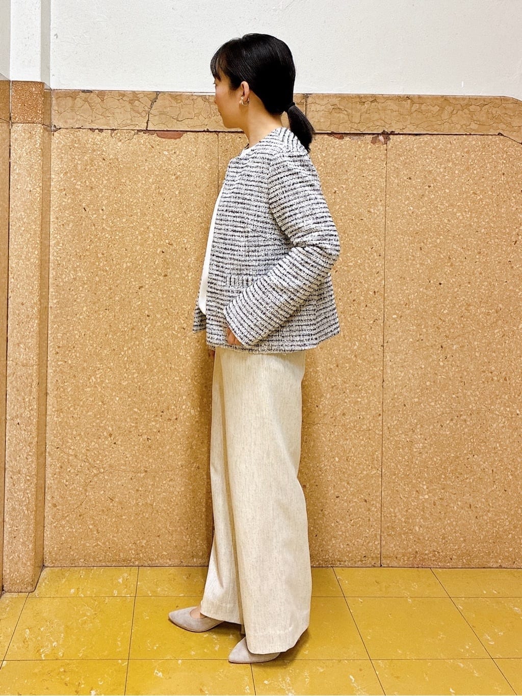 hattoriさんの「INDIVI｜【洗える／透けにくい】ダイヤ柄プリントブラウス」を使ったコーディネート