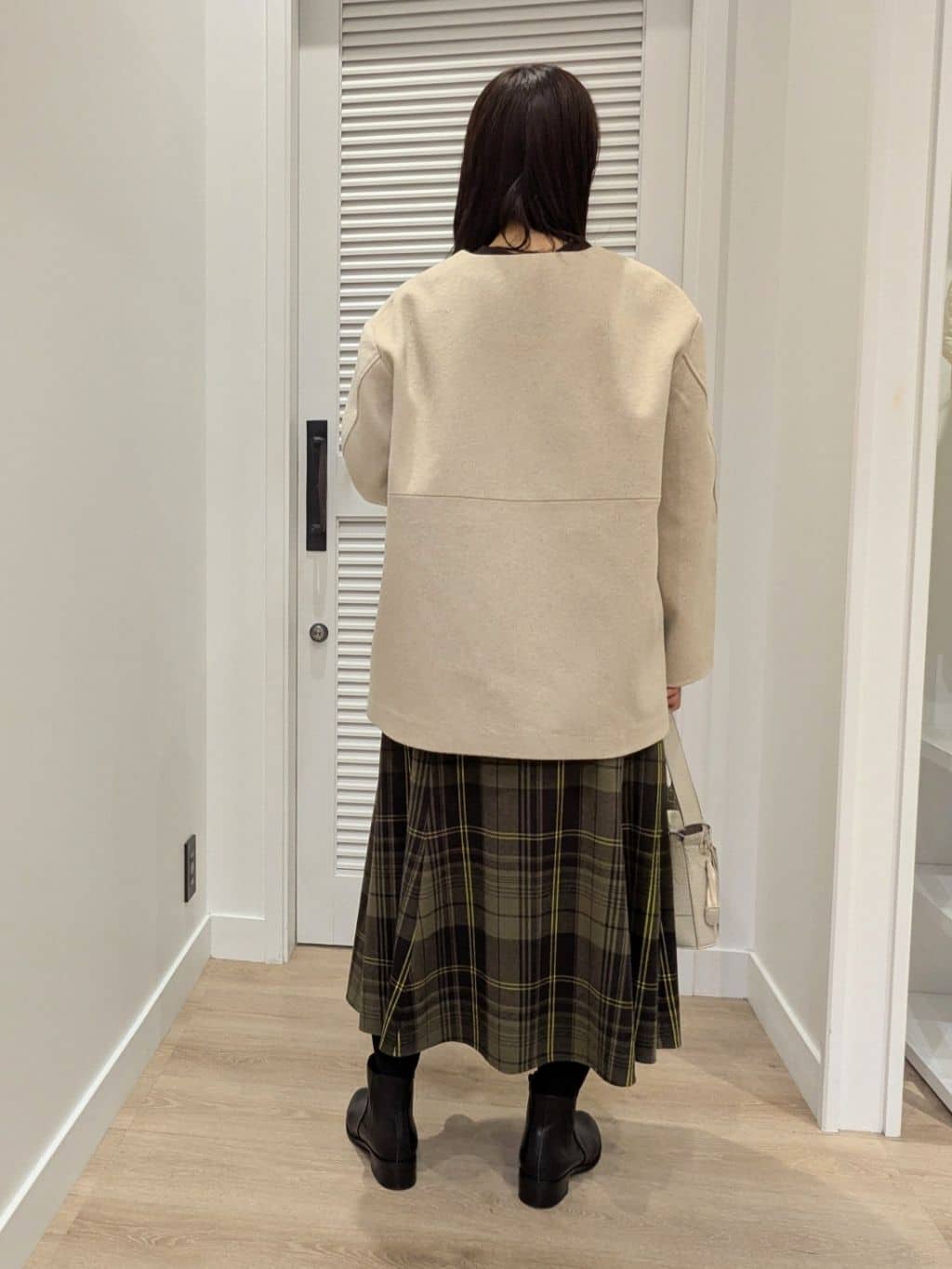 enさんの「Dessin｜ウール混クルーネックコート」を使ったコーディネート
