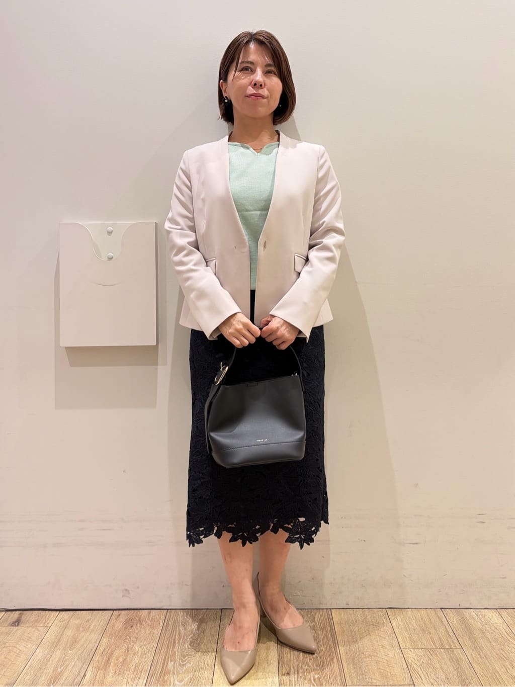 YUKOさんの「index｜ストレッチノーカラージャケット／セットアップ対応【洗濯機OK／防シワ／イージーアイロン】」を使ったコーディネート