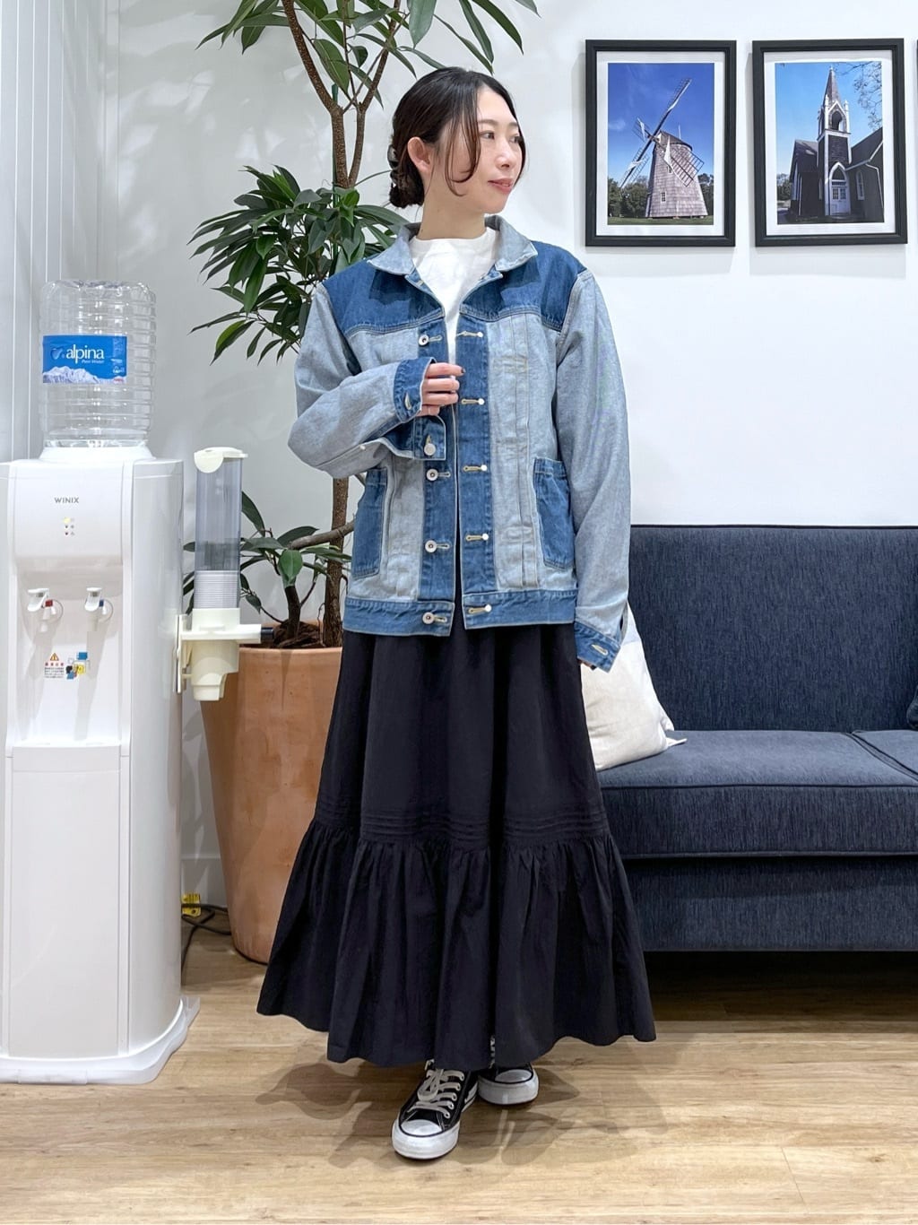canaさんの「Dessin｜【360度可愛い・洗える】バックヘンリーカットソー」を使ったコーディネート