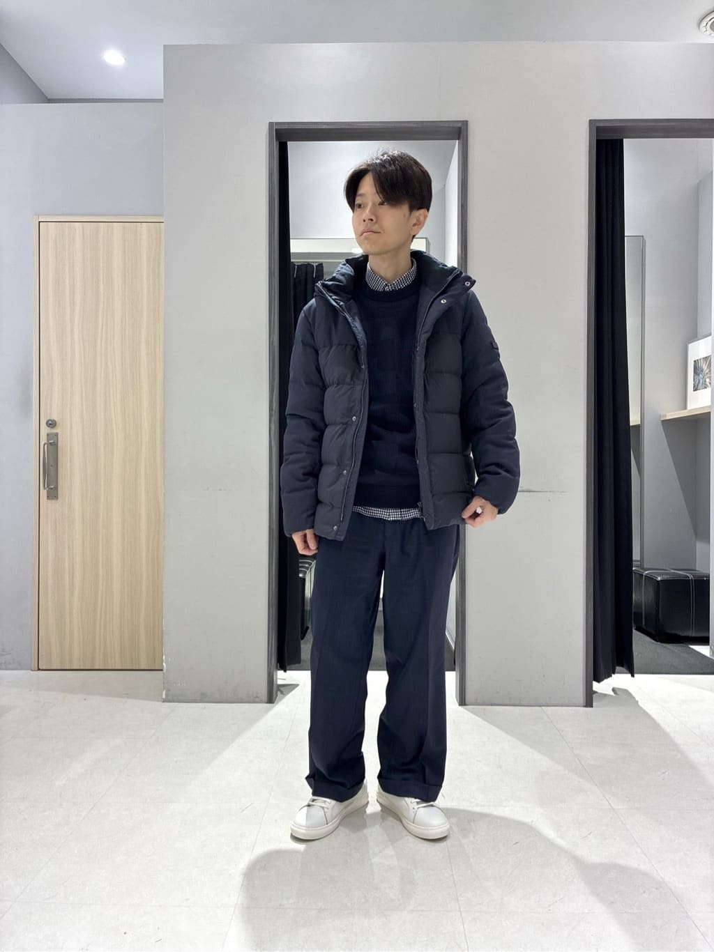 わいずみさんの「TAKEO KIKUCHI｜カラーコンビ ダウンブルゾン」を使ったコーディネート