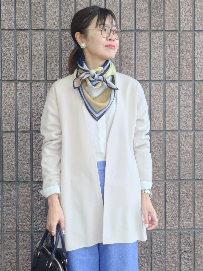 MUTSUKOさんの「UNTITLED｜【洗える/ボタンなし】ミラノリブカーディガン」を使ったコーディネート