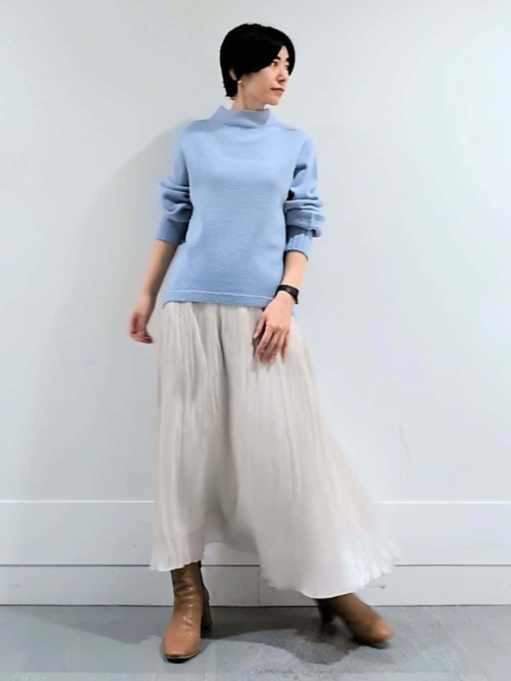 ミズタさんの「UNTITLED｜【洗える】スポンディッシュ ボトルネックニット」を使ったコーディネート