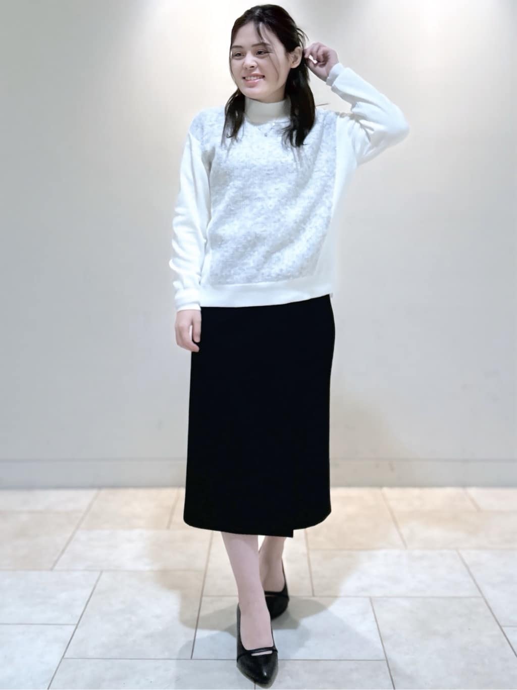 S&auml;K&iuml;さんの「Reflect｜アーガイル柄ハイネックニット」を使ったコーディネート