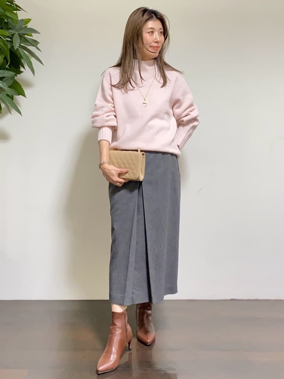 tomoさんの「UNTITLED｜【洗える】スポンディッシュ ボトルネックニット」を使ったコーディネート