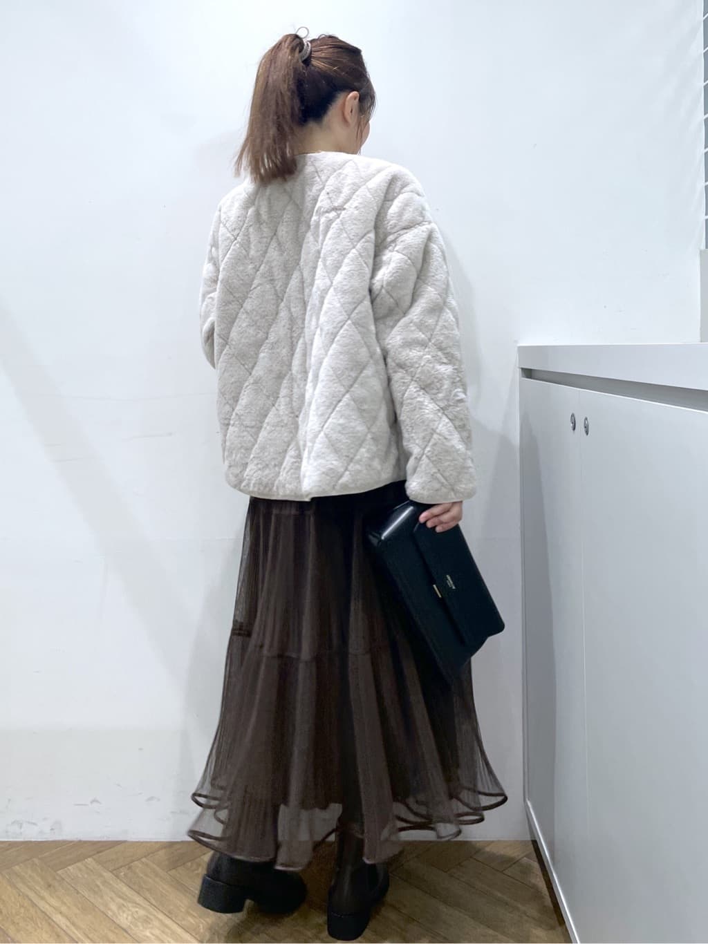 Junさんの「index｜モックネックボクシーラメニット【洗濯機OK】《7col》」を使ったコーディネート