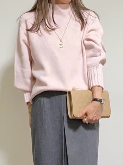 tomoさんの「UNTITLED｜【洗える】スポンディッシュ ボトルネックニット」を使ったコーディネート