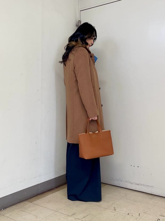 iwさんの「TAKEO KIKUCHI｜カシミヤブレンド ビーバー調ステンカラーコート」を使ったコーディネート