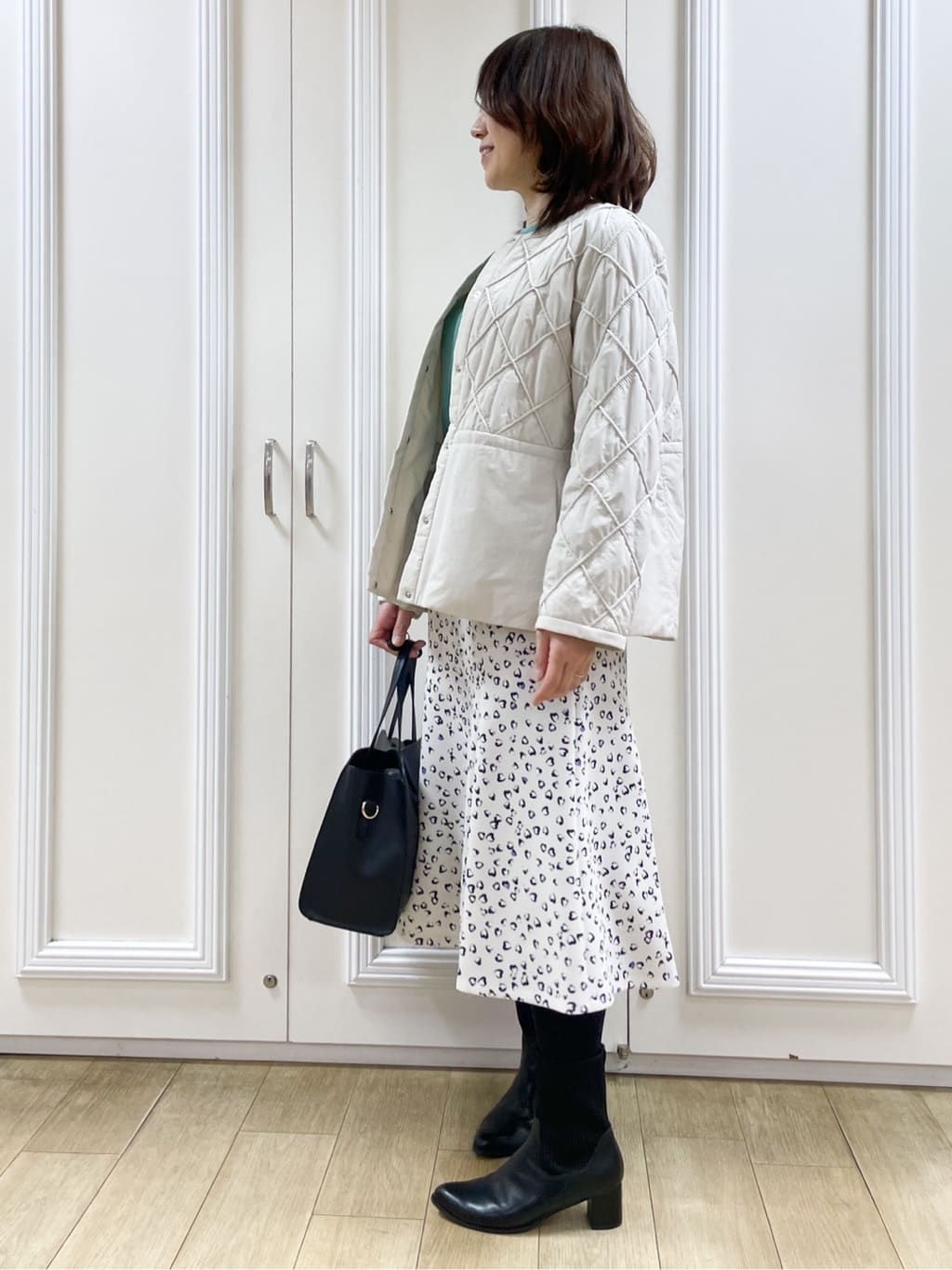 めいさんの「Reflect｜【選べる8色／スカートにもパンツにも◎】ウール混ボートネックニット」を使ったコーディネート