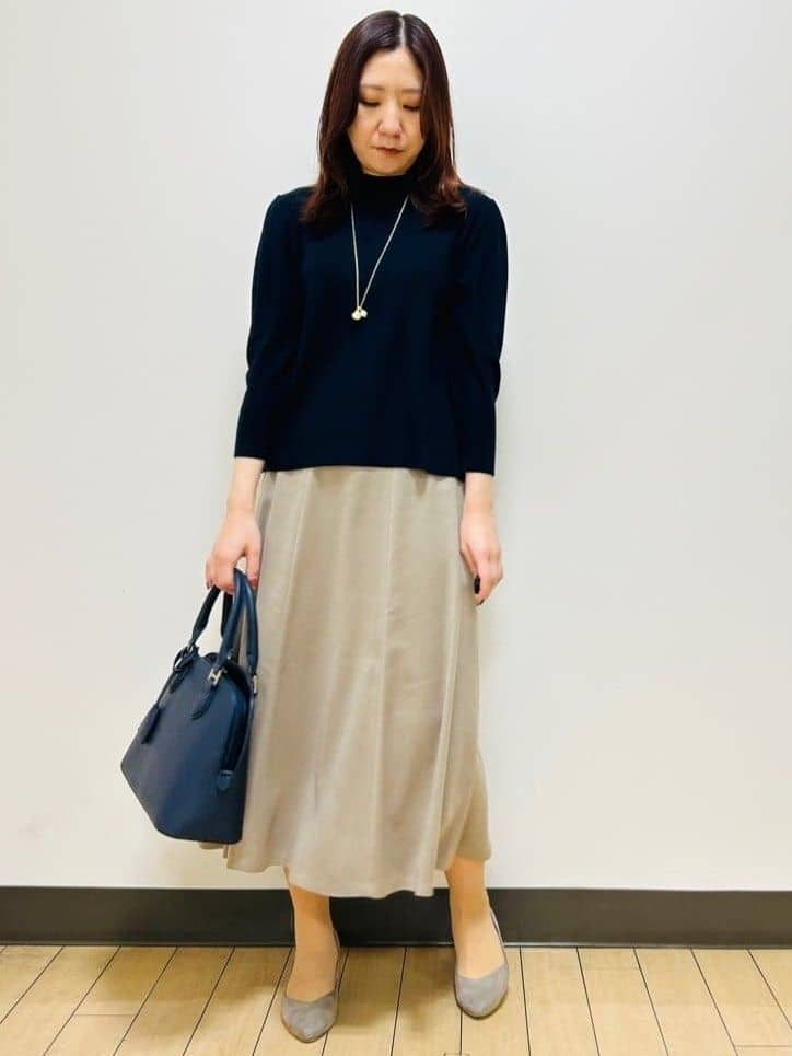 miiiさんの「Reflect｜【選べる5色／アンサンブル可】プチハイネックリブニット」を使ったコーディネート
