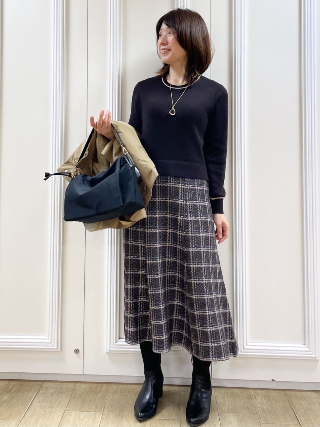 めいさんの「Reflect｜【すっきり見え／フード取り外し可／通勤におすすめ◎】ライティアウター」を使ったコーディネート
