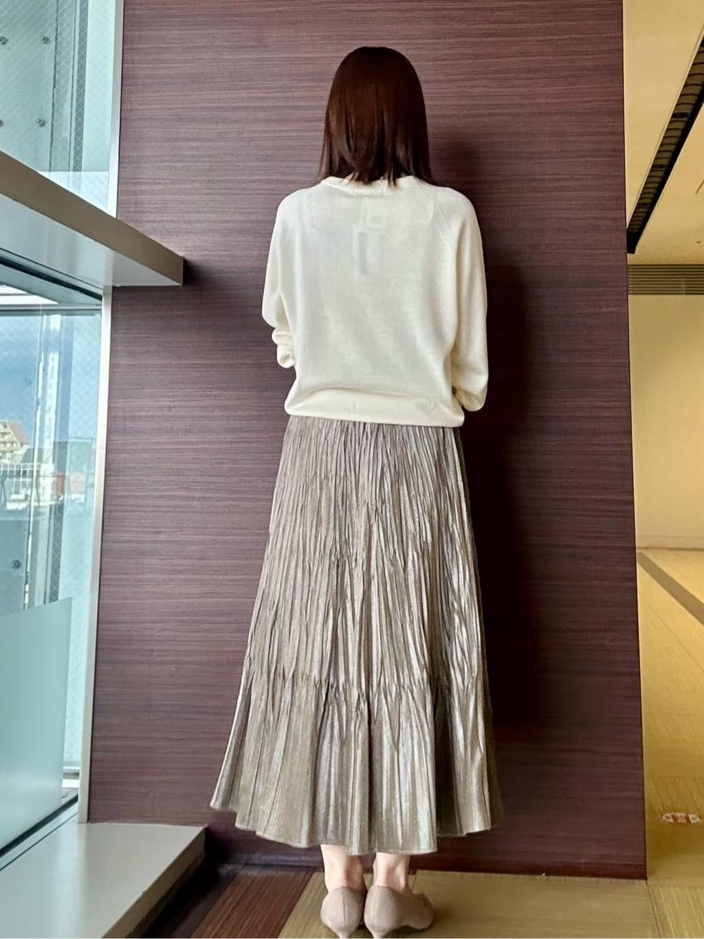 anaさんの「UNTITLED｜【8色展開／コンパクト丈】レーヨン混 コクーンニット」を使ったコーディネート