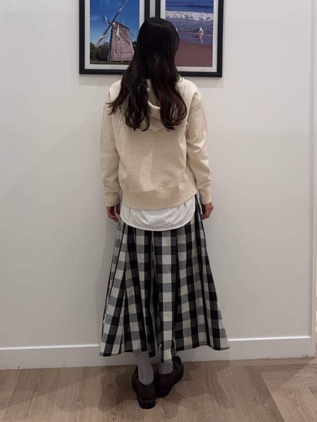 NOZOMIさんの「Dessin｜【選べる首元デザイン/洗える】クルーネックロングTシャツ」を使ったコーディネート