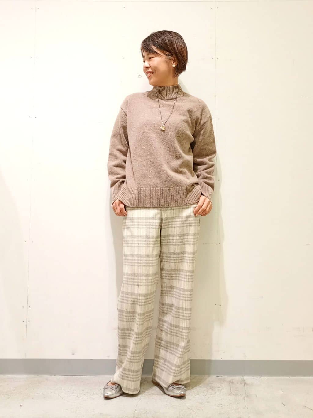 Kさんの「INDIVI｜【褒められパンツ／ウール混】ウォームウール ワイドパンツ」を使ったコーディネート