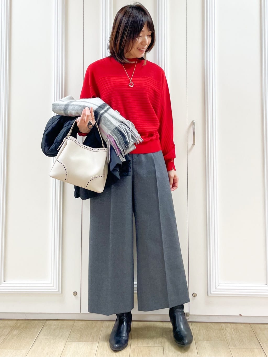 めいさんの「Reflect｜【腰周りすっきり◎】ワイドクロップドパンツ」を使ったコーディネート