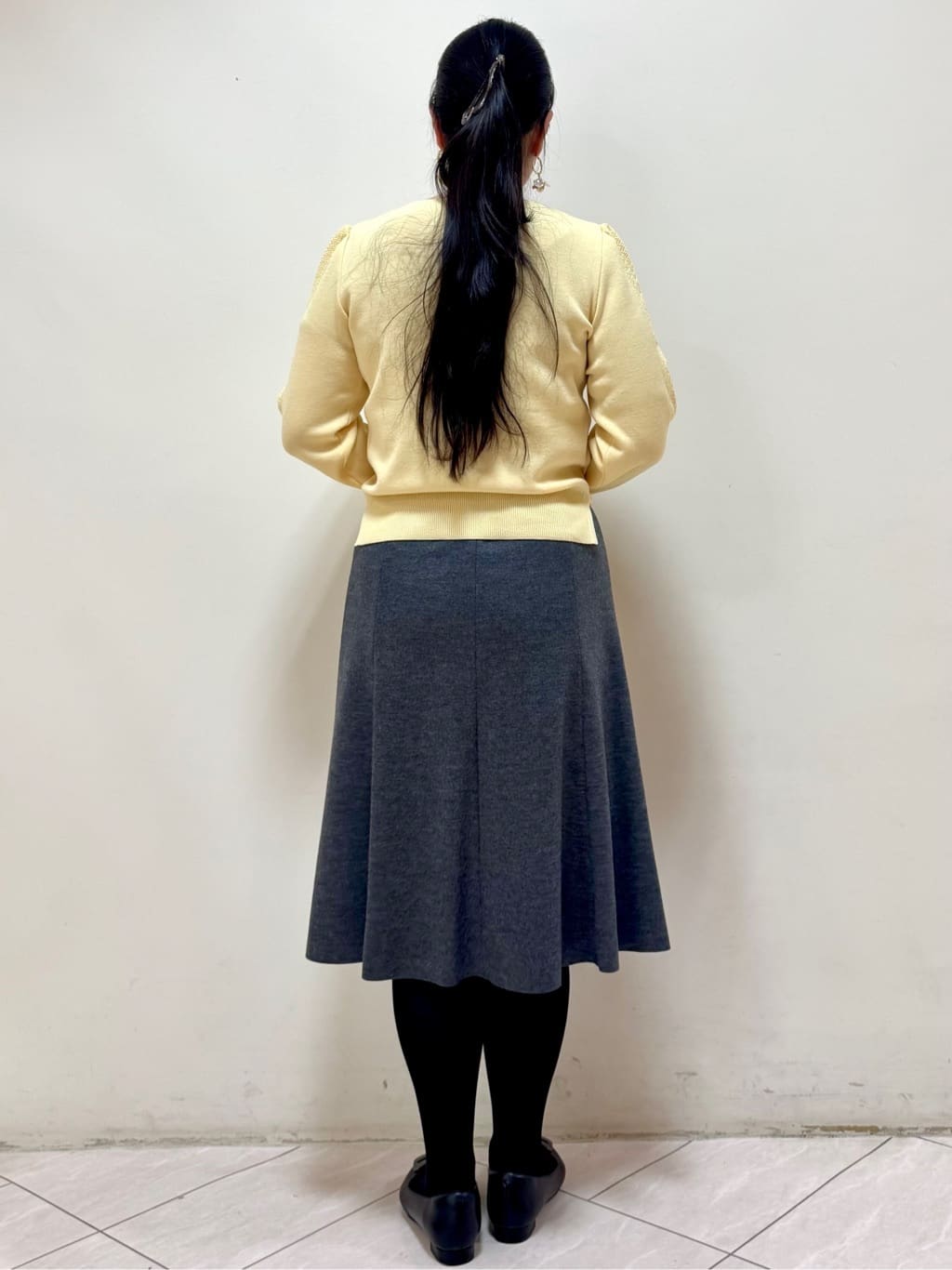 rincoさんの「Reflect｜【選べる8色／スカートにもパンツにも◎】ウール混ボートネックニット」を使ったコーディネート