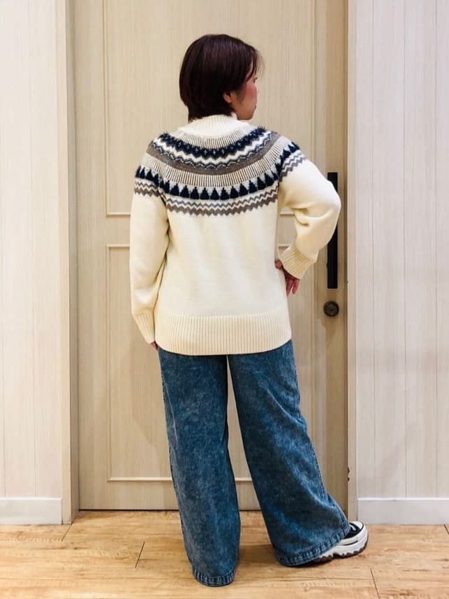 YYYさんの「SHOO･LA･RUE｜【洗濯機可/S-LL】配色が大人かわいい　フェアアイル柄求心ニット」を使ったコーディネート