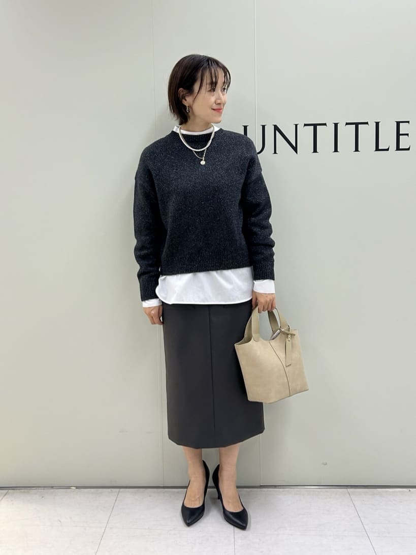 Mikiさんの「UNTITLED｜【重ね着レイヤード/スーツブラウス】ファインブロードハイネックシャツ」を使ったコーディネート