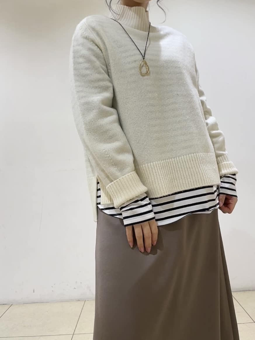 watanabeさんの「UNTITLED｜【8色展開/洗える】ウールカシミヤ ハイネックニット」を使ったコーディネート