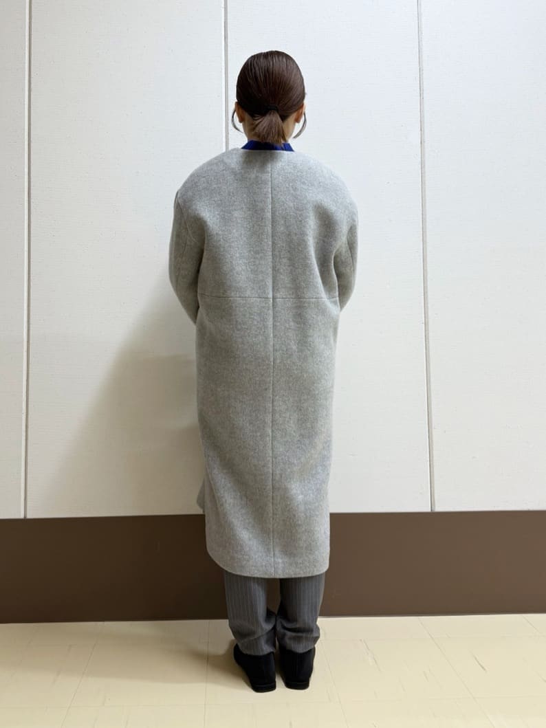 Rikoさんの「INDIVI｜【軽量／ウール混】ライトフォルム ロングコート」を使ったコーディネート