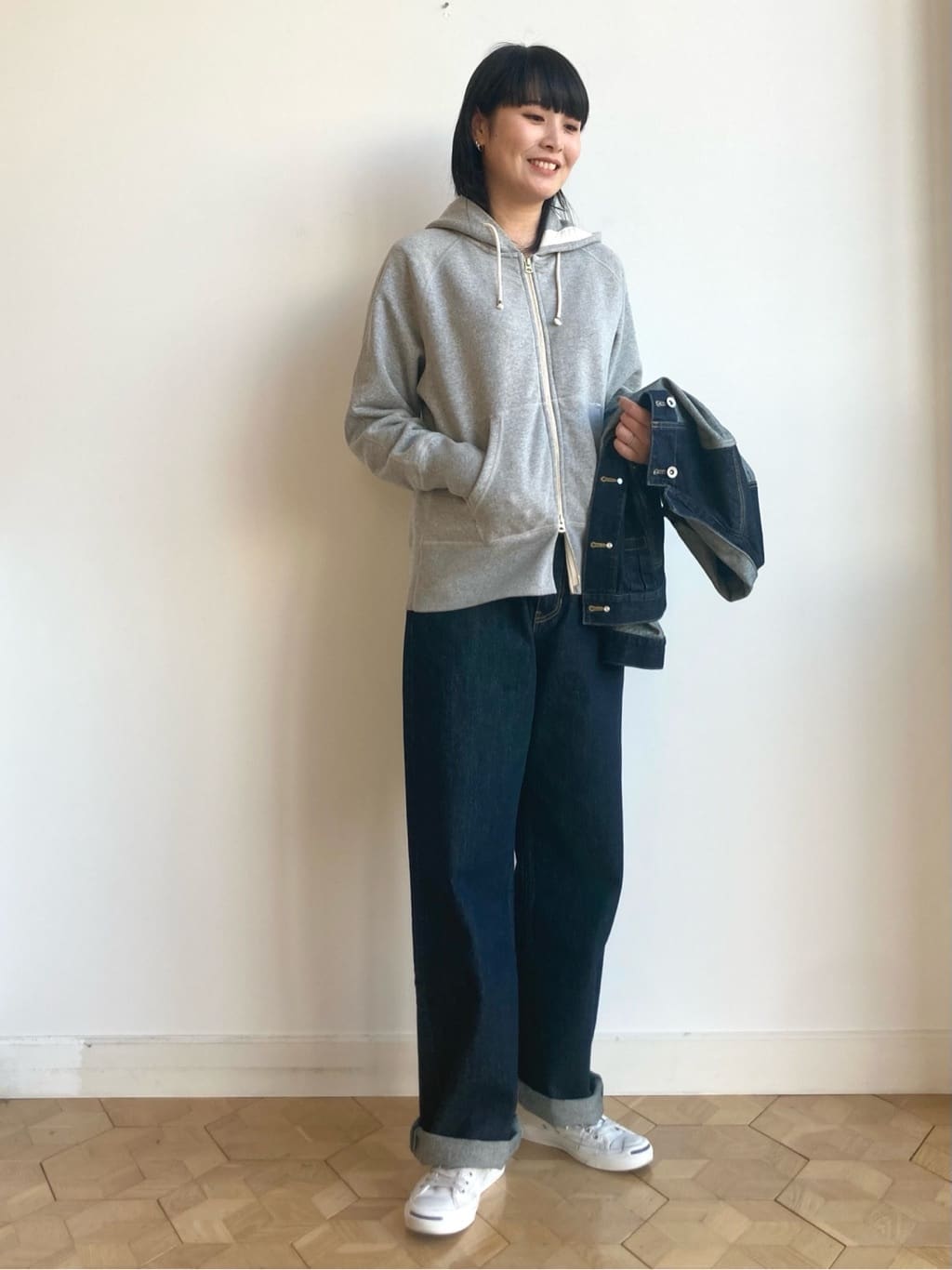 nakagawaさんの「Dessin｜【ユニセックス/洗える】吊り裏毛フーデッドパーカー」を使ったコーディネート