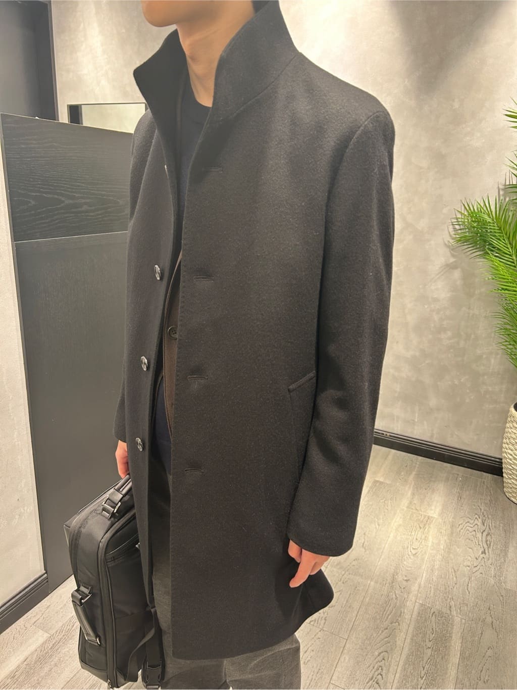 ruiさんの「TAKEO KIKUCHI｜【ウールカシミヤブレンド】ビーバー調 スタンドカラー コート」を使ったコーディネート