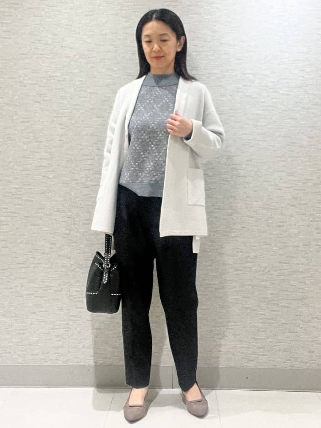 marikoさんの「Reflect｜【ライトアウター／気軽な羽織に◎】オフボディカーディガン」を使ったコーディネート