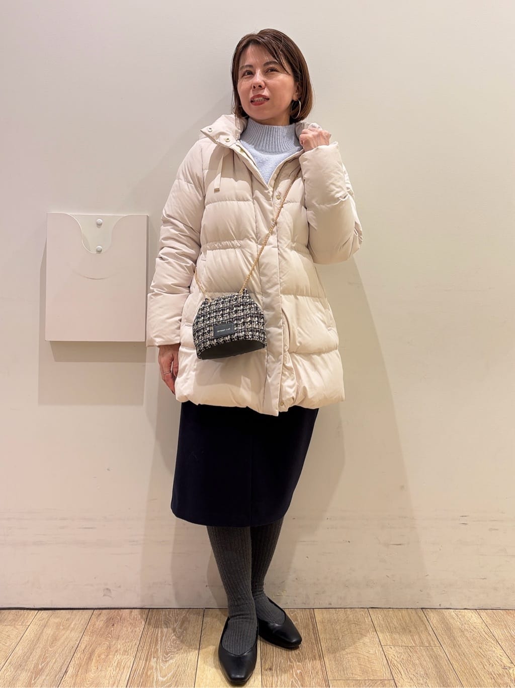 YUKOさんの「index｜選べる2丈 ハイネックカラーミックスラメニット【洗濯機OK】」を使ったコーディネート