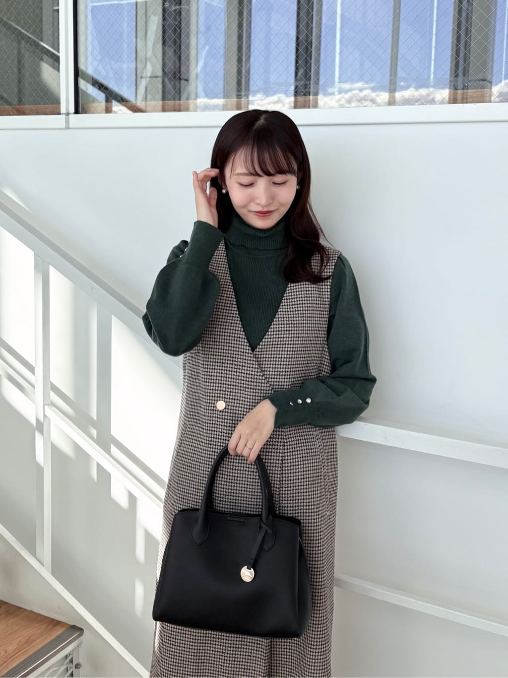 みさかさんの「index｜ラップ風ツイードジャンスカ【洗濯機OK／防シワ】」を使ったコーディネート
