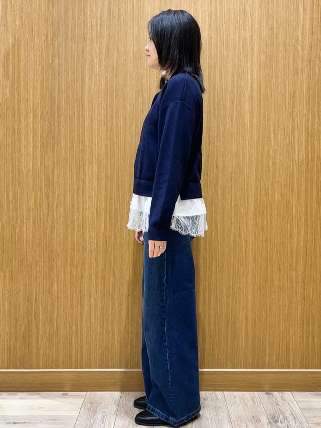aさんの「OPAQUE.CLIP｜裾レースドッキングニット」を使ったコーディネート