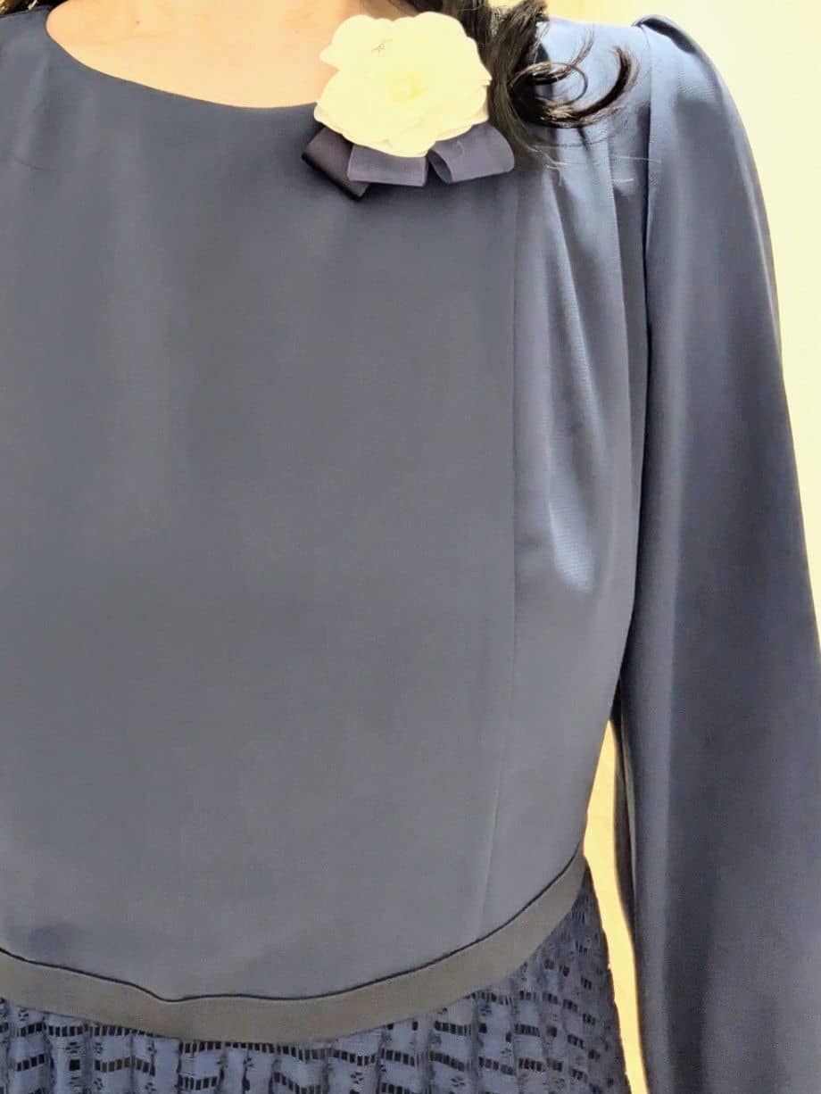 なおさんの「Reflect｜【SS-4Lサイズ】シフォン&times;幾何柄レースプリーツワンピース」を使ったコーディネート